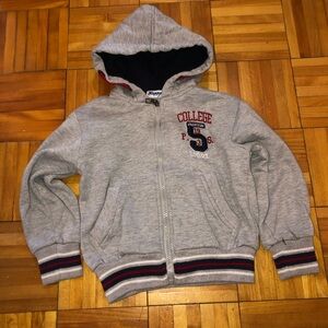 Heather Gray Hooded Sweatshirt with Full Zipper